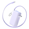 Customized LOGO Large Capacity Mini Portable Smart LCD Display Power Bank 10000mAh Built-in Cables Phone Charger With Lanyard