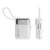 Baseus 20000mAh Compact Portable Charger 65W, CCC Certified Power Bank Built-in USB-C Cables, Black & Beige M2086