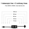 1-3M Telescopic Charging Cable Black – 3-in-1 Retractable Cable