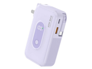 Customized LOGO Large Capacity Mini Portable Smart LCD Display Power Bank 10000mAh Built-in Cables Phone Charger With Lanyard