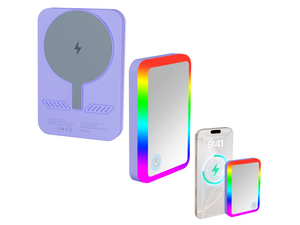 Power bank with integrated LED mirror
