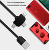 1-3M Telescopic Charging Cable Black – 3-in-1 Retractable Cable