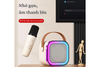 K12 Portable Bluetooth Speaker with 2 Microphones, RGB LED Light & Multi-Mode Karaoke Sound