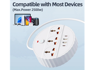 Round Multi-Function Power Strip