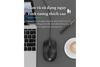 Ergonomic 3600N Black Wired Mouse with Adjustable DPI