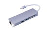 2HUB+RJ45+Card Reader Type-C HUB 5 IN 1