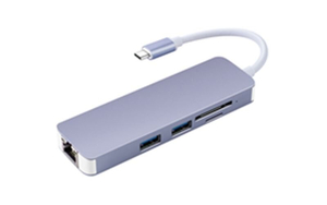 2HUB+RJ45+Card Reader Type-C HUB 5 IN 1